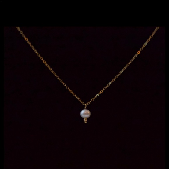 14K (STAMPED) Gold Filled Natural Freshwater Pearl Necklace - Picture 4 of 6